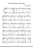 The Last Rose of Summer - Piano in D With Chords & Lyrics - Easy