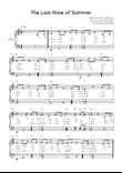The Last Rose of Summer - Piano in C With Chords & Lyrics - Easy