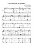 The Last Rose of Summer - Piano in F With Chords & Lyrics - Easy
