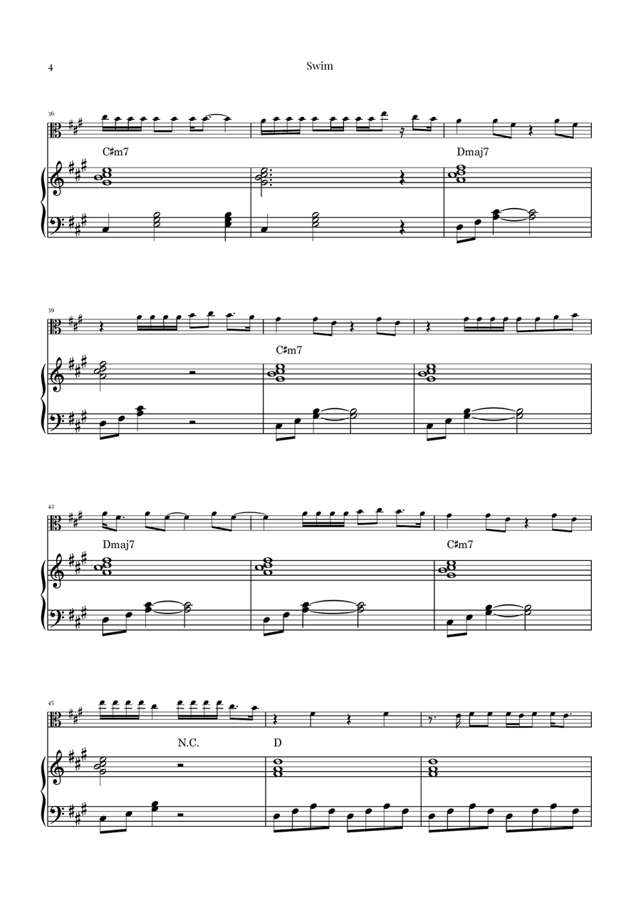 Swim by BTS Viola - Digital Sheet Music page 4