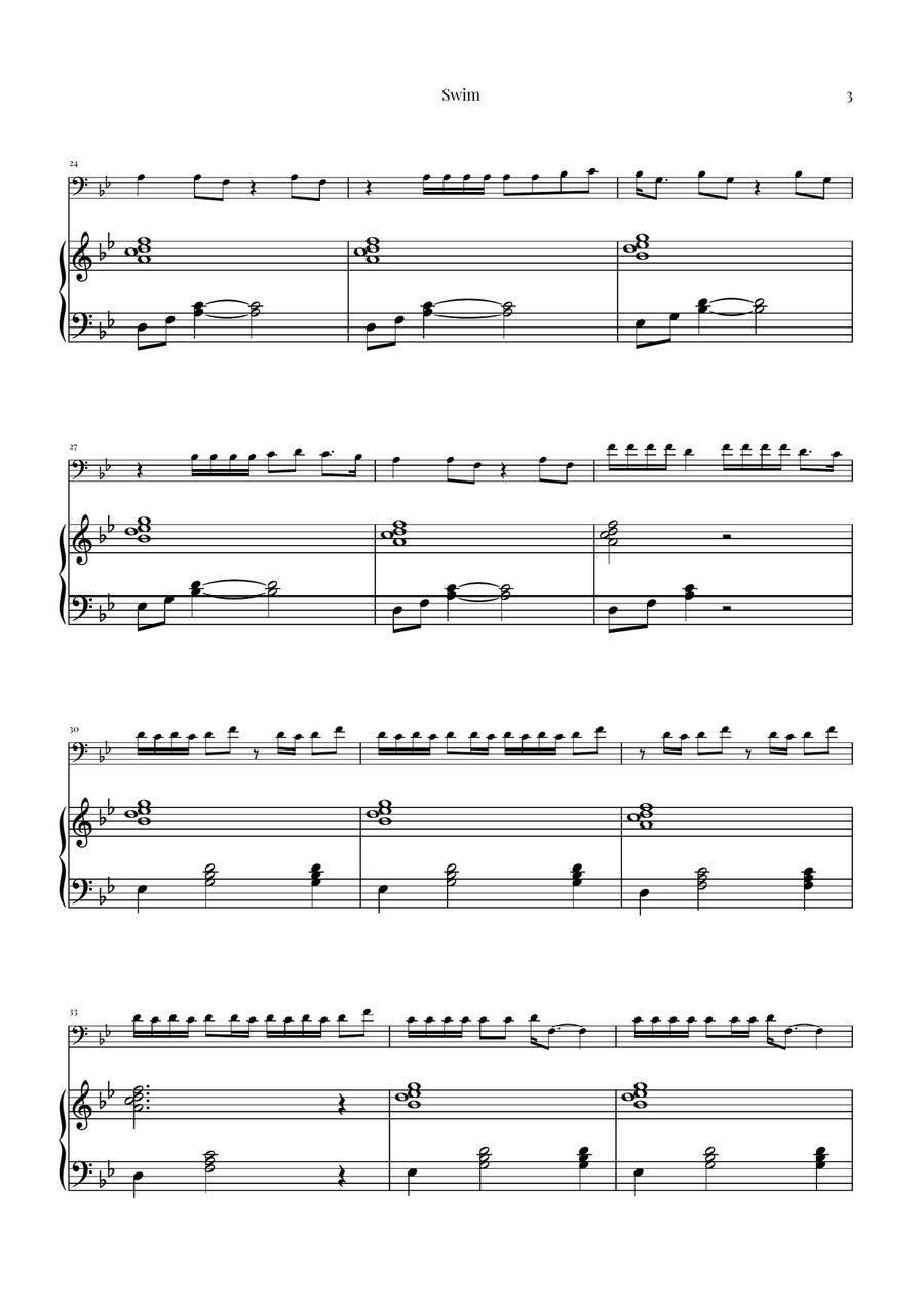 Swim by BTS Bassoon - Digital Sheet Music page 3