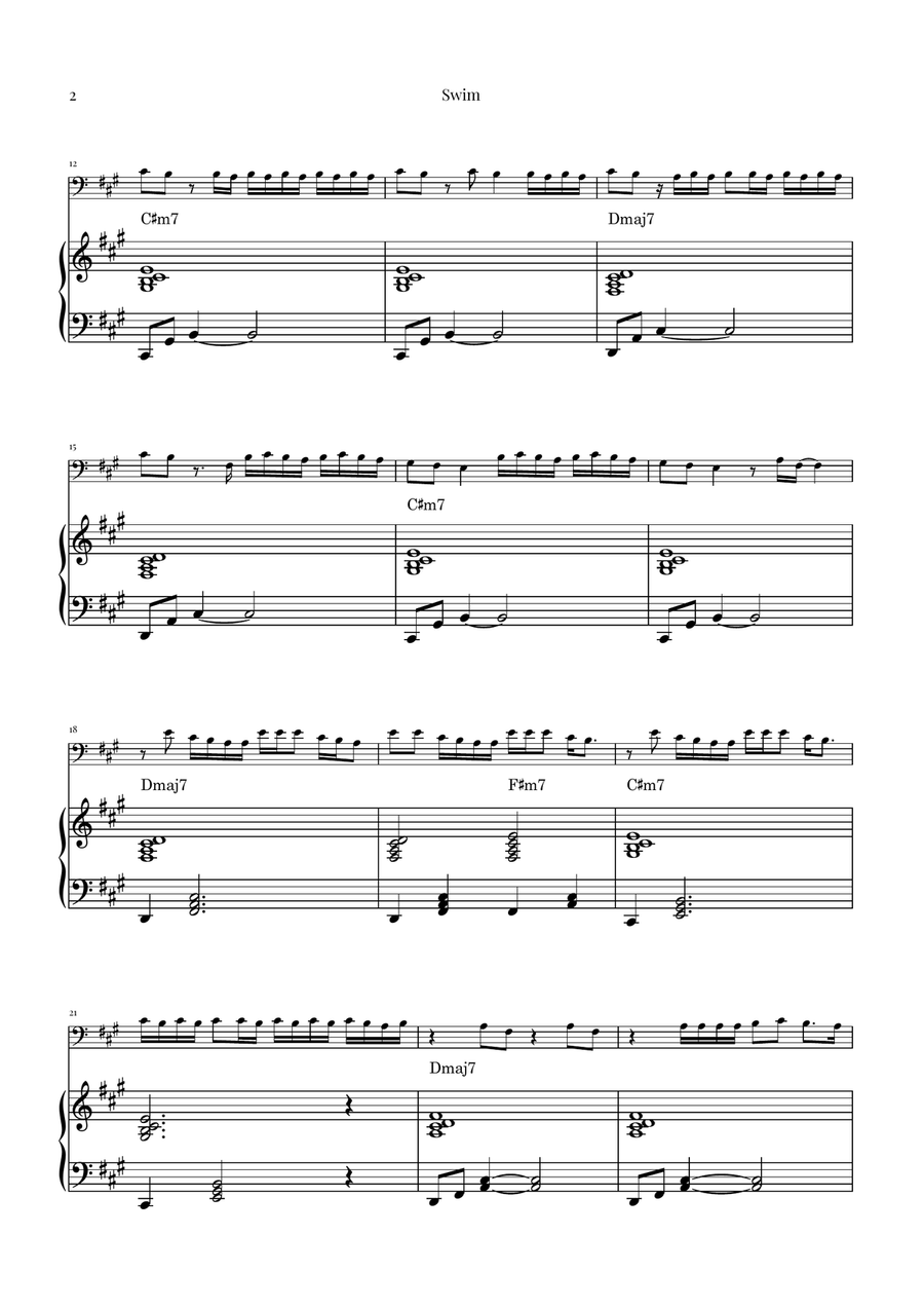 Swim by BTS Double Bass - Digital Sheet Music page 2