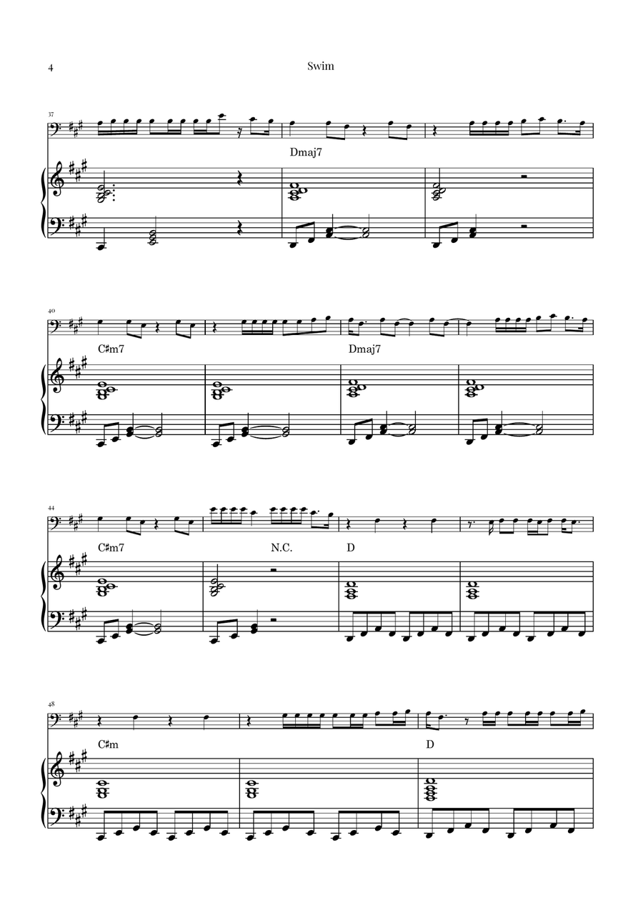 Swim by BTS Double Bass - Digital Sheet Music page 4