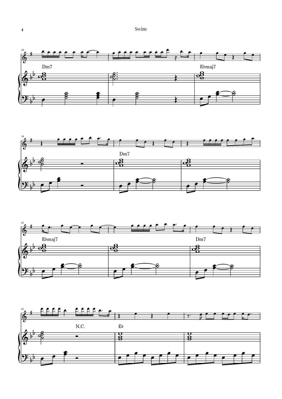 Swim by BTS Alto Saxophone - Digital Sheet Music page 4
