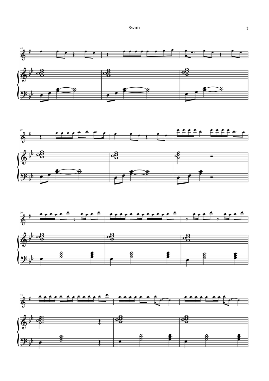 Swim by BTS Alto Saxophone - Digital Sheet Music page 3