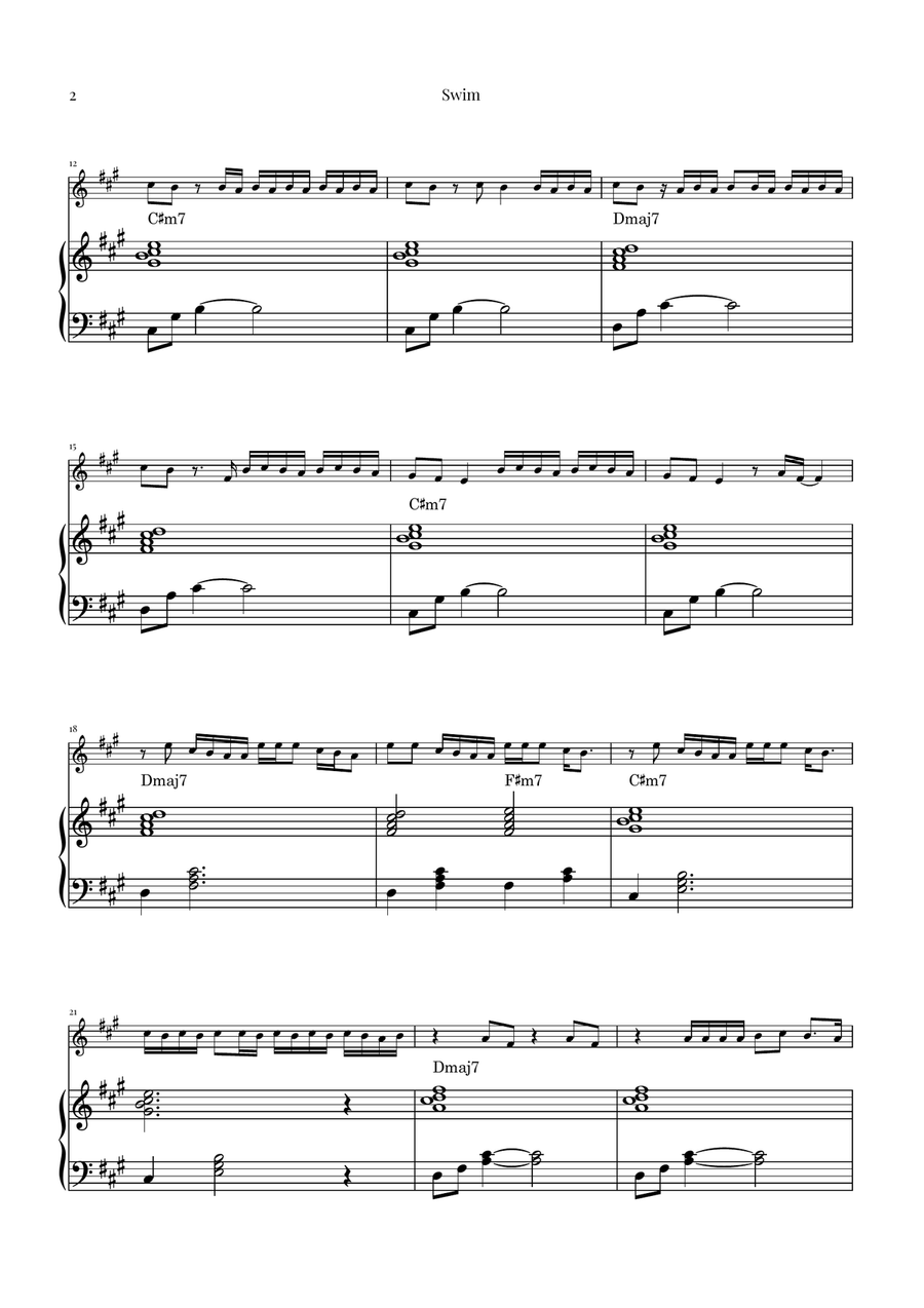 Swim by BTS Violin Solo - Digital Sheet Music page 2