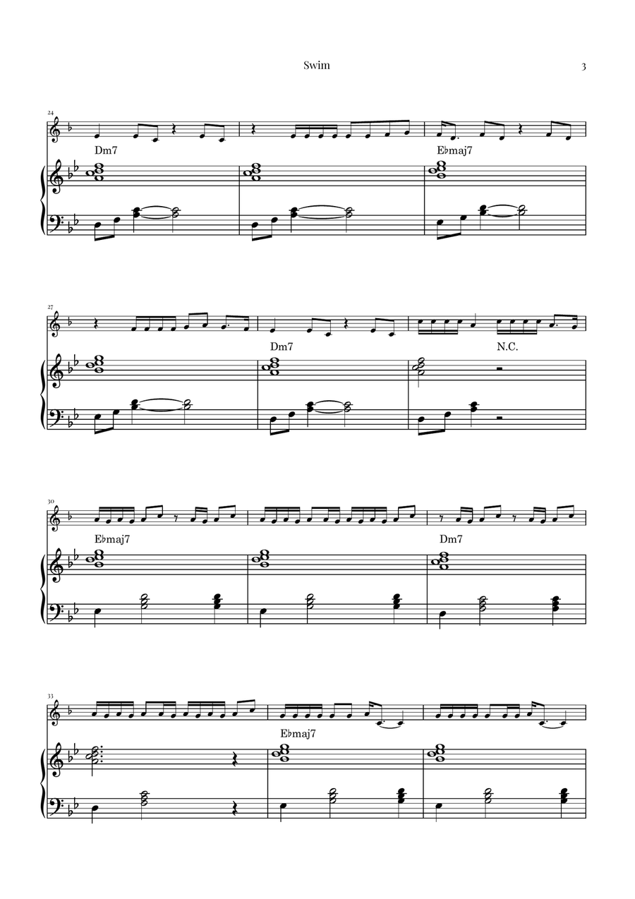 Swim by BTS Piano - Digital Sheet Music page 3