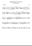 String Quartet Op. 76 No. 5 – Cello (Easy / Intermediate)