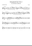 String Quartet Op. 76 No. 5 – Clarinet in B♭ (Easy / Intermediate)