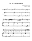 The Girl I Left Behind Me - Violin With Piano in D With Chords & Lyrics - Easy