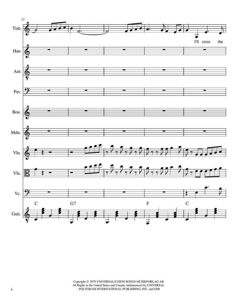I Have A Dream - Score Only by ABBA Small Ensemble - Digital Sheet Music page 6