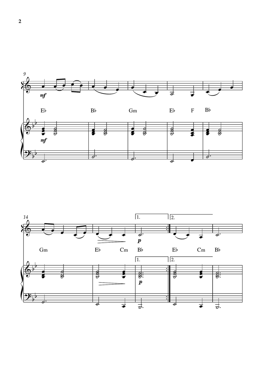 Be Thou My Vision - Easy Trumpet & Piano with Chords (Bb Major) B-Flat Trumpet - Digital Sheet Music page 2