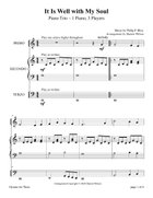 It Is Well with My Soul (PIANO TRIO for 3 Players on 1 Piano) Piano scores gallery preview page 6