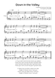Down in the Valley - Piano in C With Chords & Lyrics - Intermediate