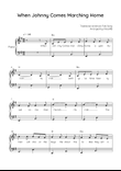 When Johnny Comes Marching Home - Piano in Em With Chords & Lyrics - Beginner