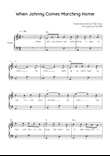 When Johnny Comes Marching Home - Piano in Am With Chords & Lyrics - Beginner