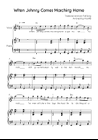 When Johnny Comes Marching Home - Voice With Piano in Em With Chords & Lyrics - Easy