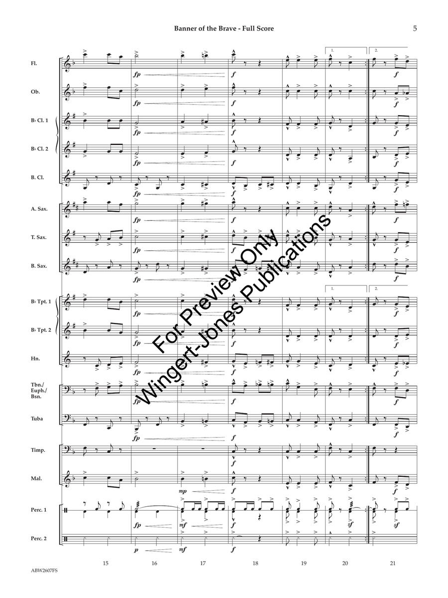 Banner of the Brave (Judges Set) Concert Band - Sheet Music page 6