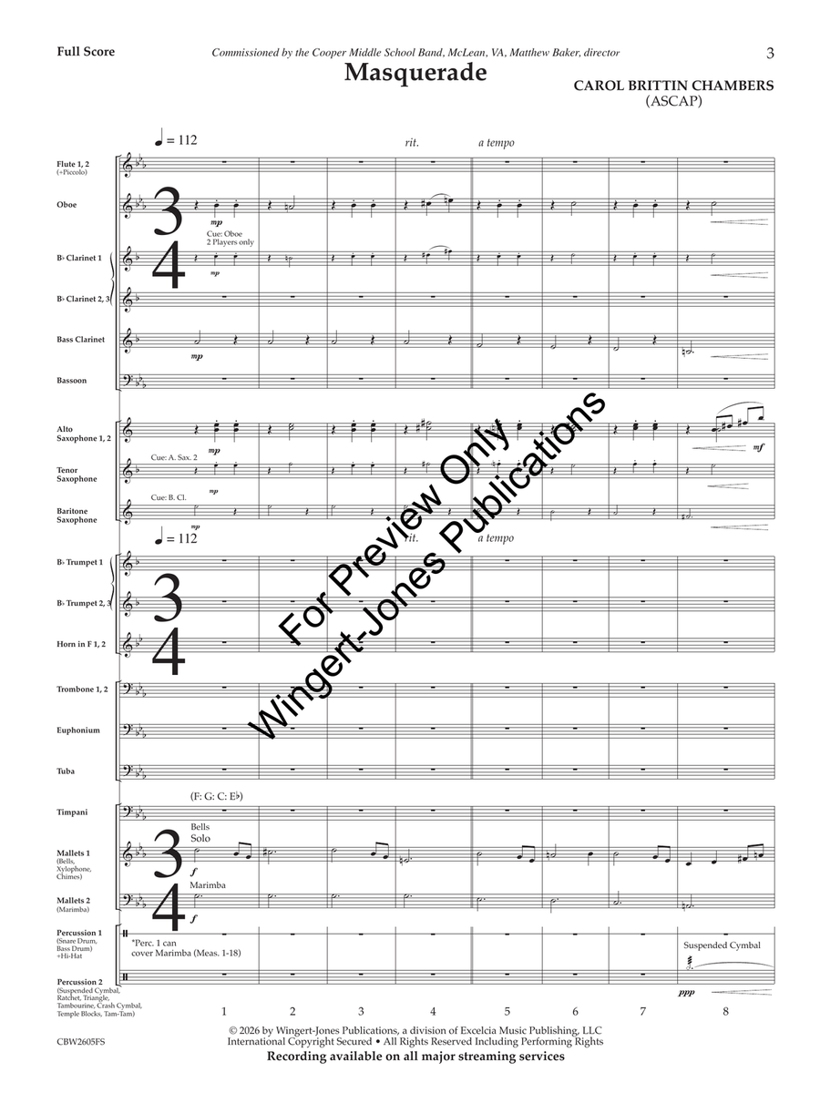 Masquerade (Standard Set) Concert Band - Sheet Music page 4