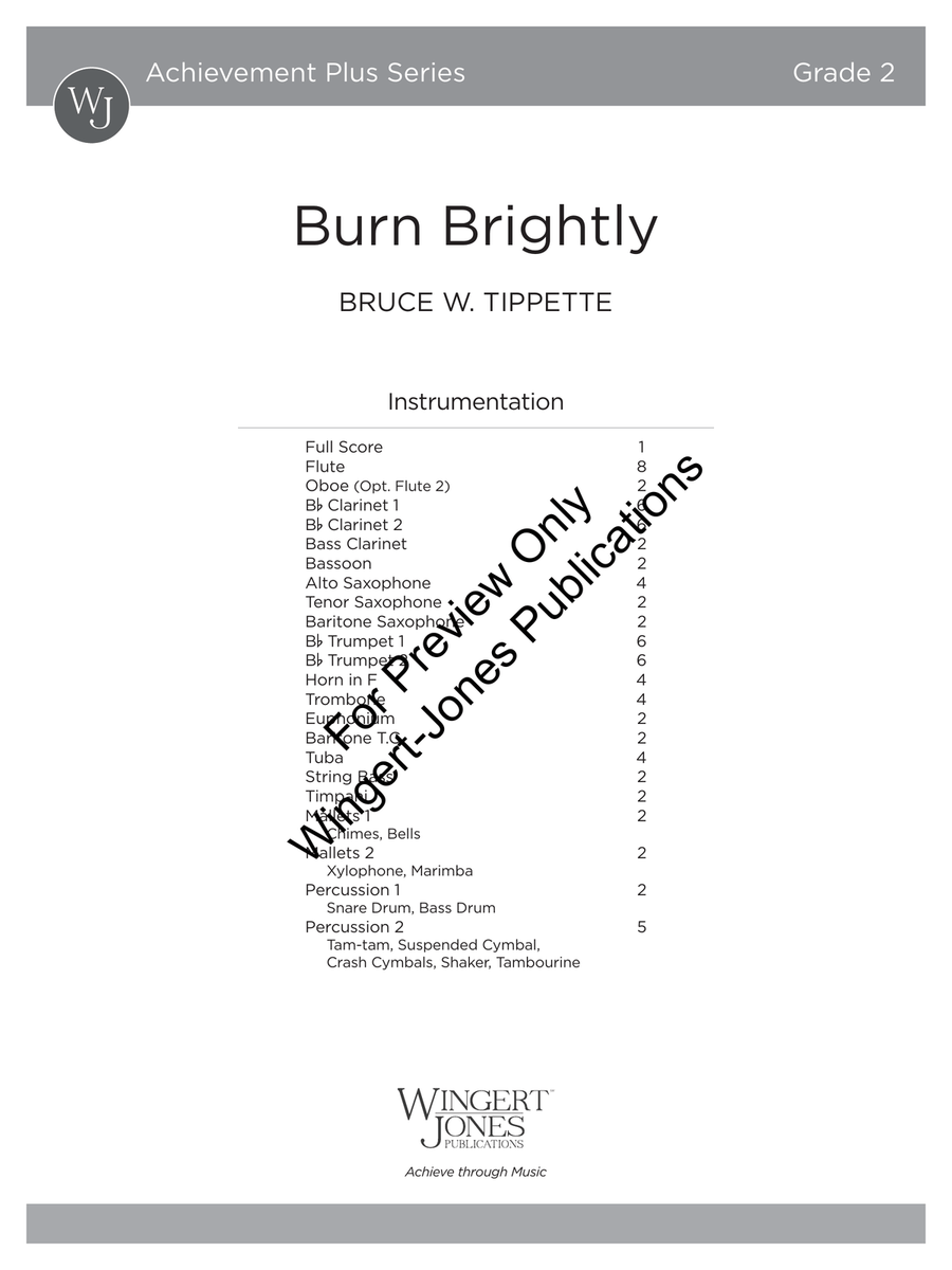 Burn Brightly (Score) Concert Band - Sheet Music page 2
