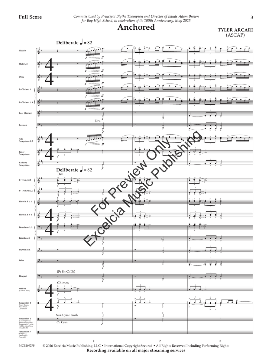 Anchored (Standard Set) Concert Band - Sheet Music page 4
