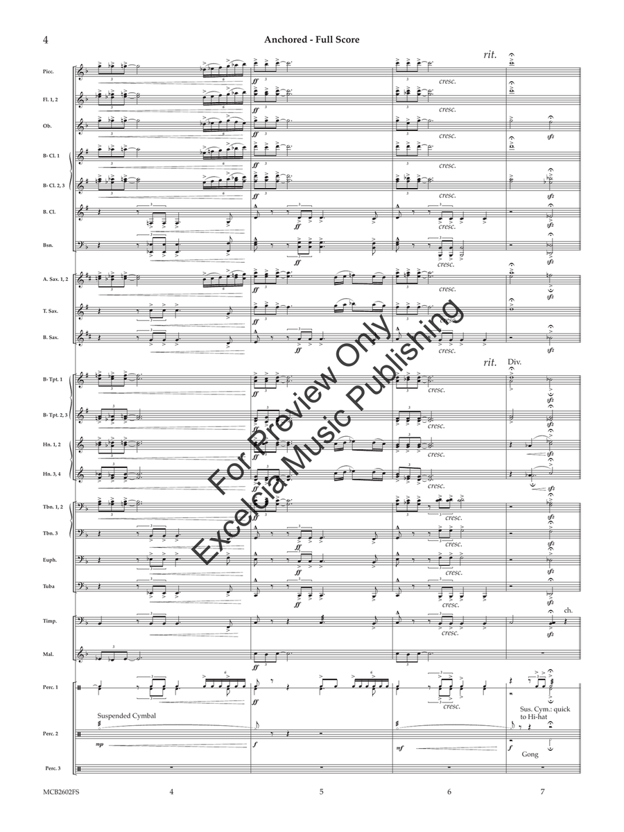 Anchored (Standard Set) Concert Band - Sheet Music page 5