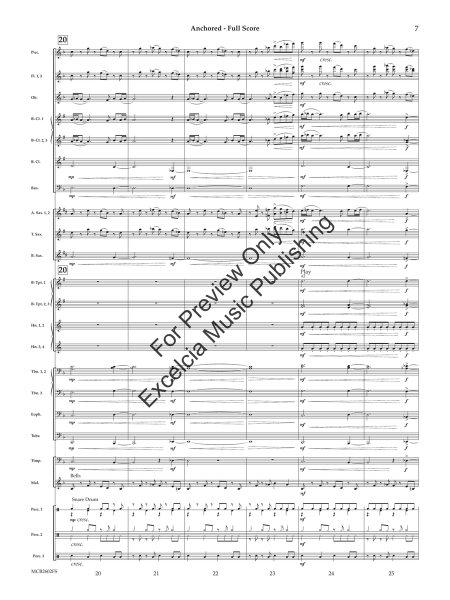 Anchored (Standard Set) Concert Band - Sheet Music page 8
