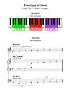 Footsteps of Jesus (PIANO TRIO for 3 Players on 1 Piano) Piano scores gallery preview page 4