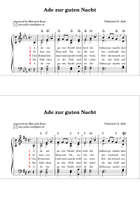 Ade zur guten Nacht (Klavier leicht gesetzt; easy piano version) Piano Method scores gallery preview page 4