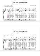 Ade zur guten Nacht (Klavier leicht gesetzt; easy piano version) Piano Method scores gallery preview page 5