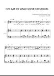 He's Got the Whole World In His Hands - Violin With Piano in F With Chords & Lyrics - Easy