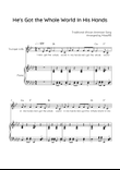 He's Got the Whole World In His Hands - Trumpet With Piano in Ab With Chords & Lyrics - Easy