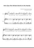 He's Got the Whole World In His Hands - Voice With Piano in D With Chords & Lyrics - Easy
