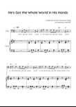 He's Got the Whole World In His Hands - Cello With Piano in C With Chords & Lyrics - Easy
