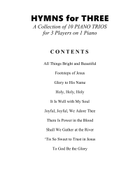 HYMNS for THREE (Collection of 10 PIANO TRIOS for 3 Players on 1 Piano) Piano scores gallery preview page 3