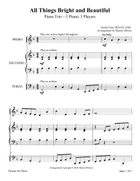 HYMNS for THREE (Collection of 10 PIANO TRIOS for 3 Players on 1 Piano) Piano scores gallery preview page 6