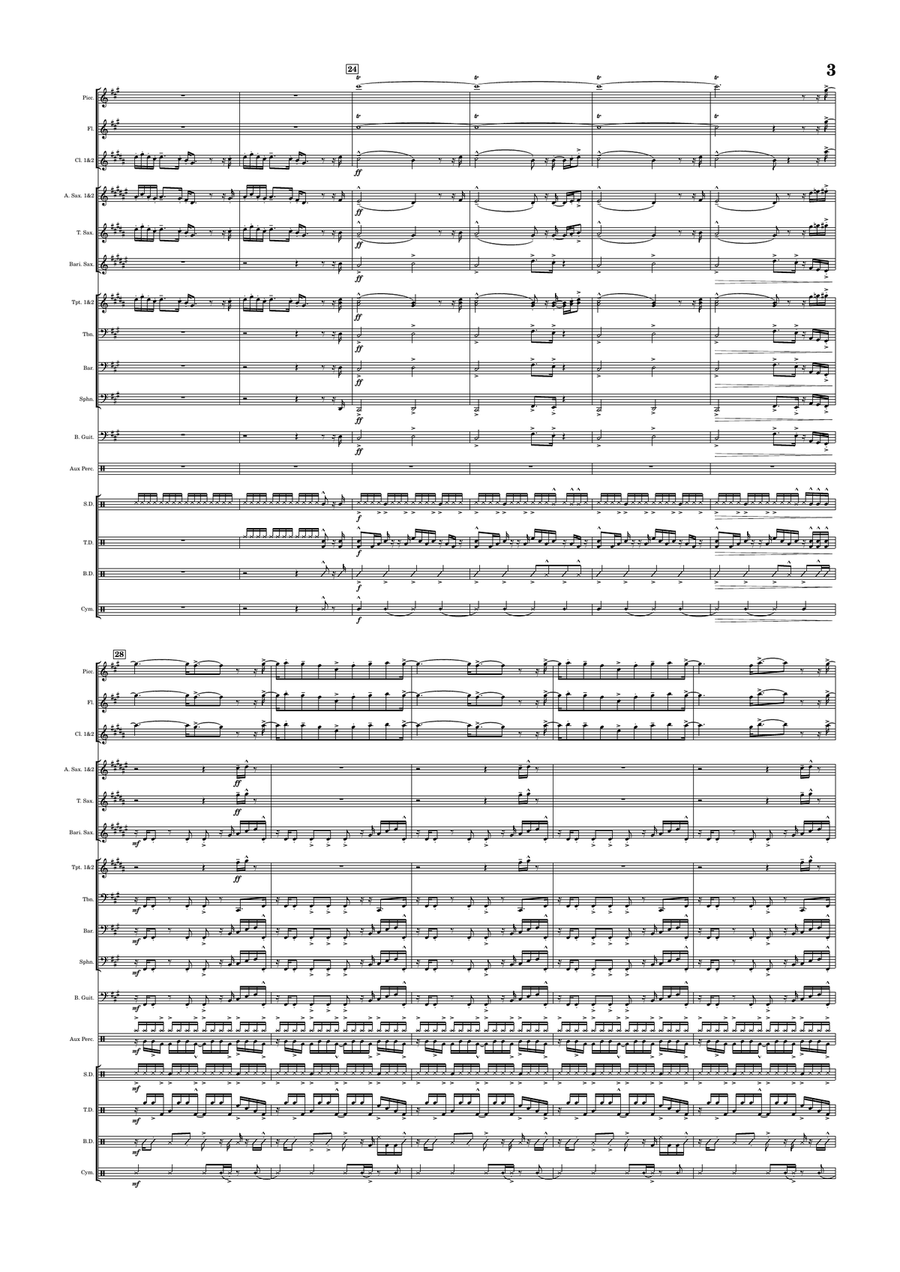 Deja Vu - Score Only Marching Band - Digital Sheet Music page 3