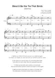 Bless’d Be the Tie That Binds (Dennis) - Piano in C With Chords & Lyrics - Beginner