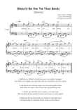Bless’d Be the Tie That Binds (Dennis) - Piano in D With Chords & Lyrics - Easy