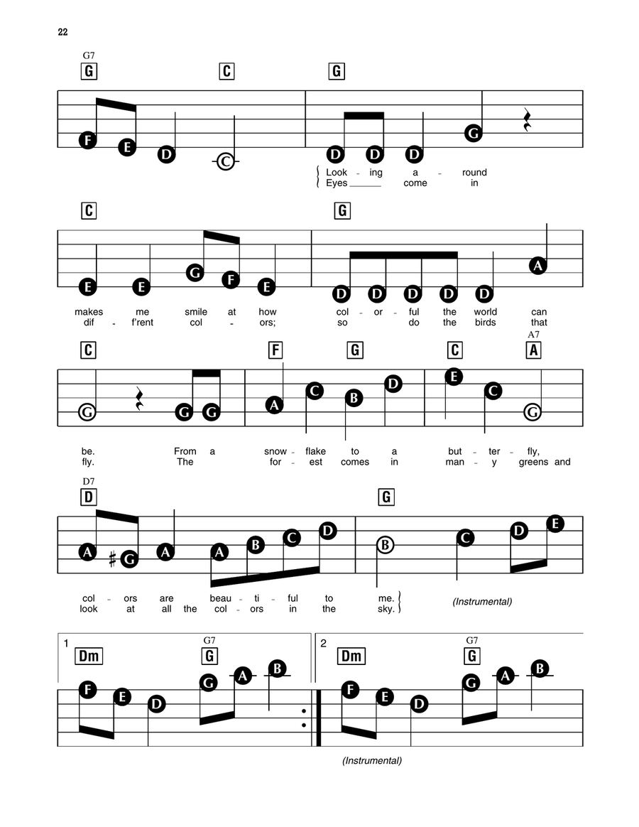Colors Make Me Happy (from Barney) Electronic Keyboard - Digital Sheet Music page 2