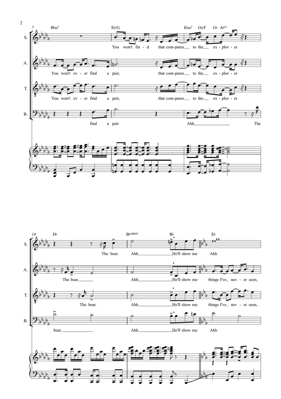 The Explorer And The Bear Show Choir - Digital Sheet Music page 2