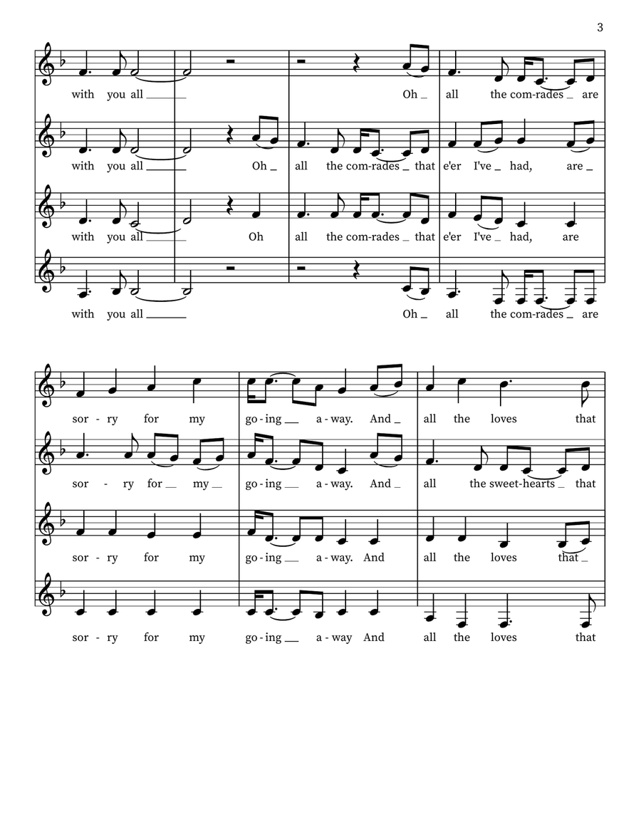 The Parting Glass by Traditional SSAA - Digital Sheet Music page 3