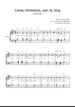 Come, Christians, Join To Sing (Madrid) - Piano in G With Chords & Lyrics - Easy