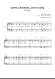 Come, Christians, Join To Sing (Madrid) - Piano in F With Chords & Lyrics - Beginner