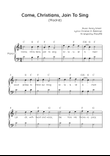 Come, Christians, Join To Sing (Madrid) - Piano in C With Chords & Lyrics - Beginner