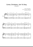 Come, Christians, Join To Sing (Madrid) - Piano in G With Chords & Lyrics - Beginner