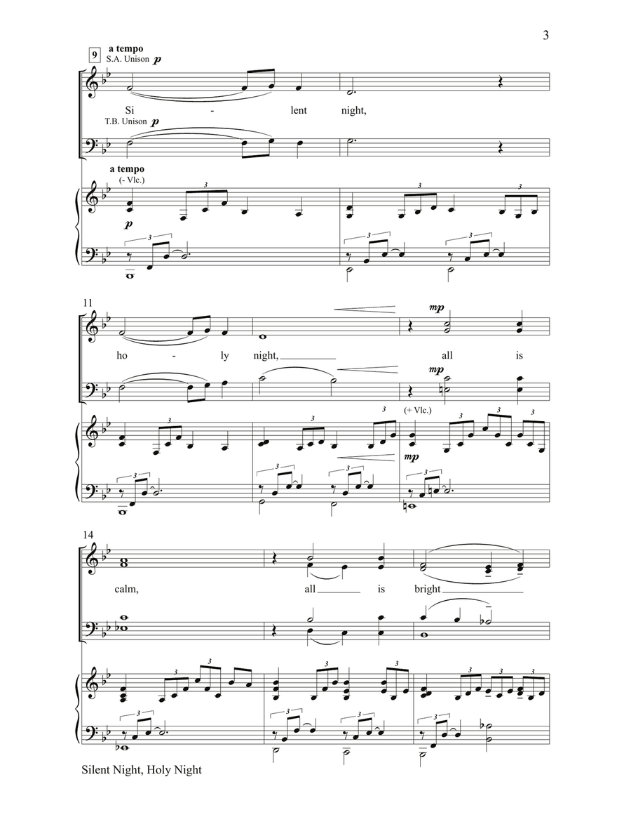 Silent Night, Holy Night by Mary McDonald 4-Part - Digital Sheet Music page 3