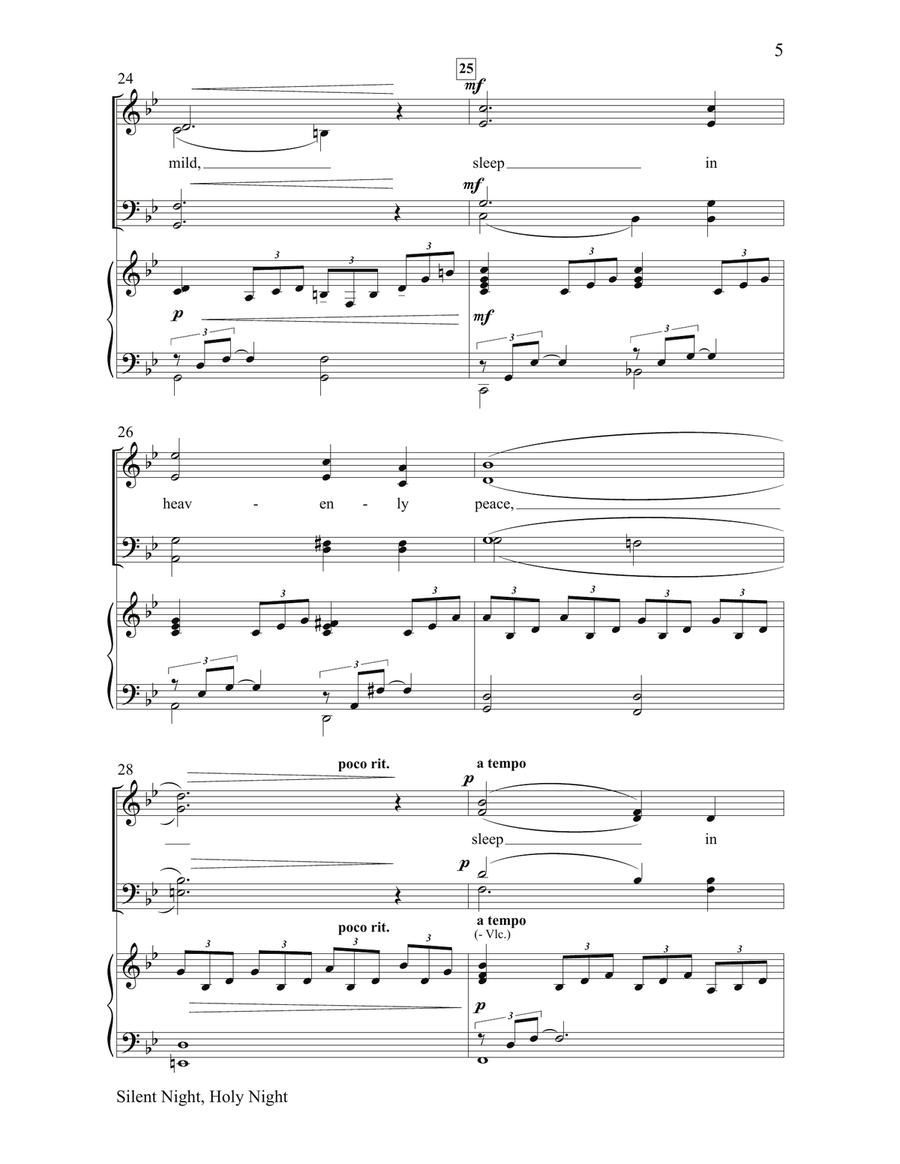 Silent Night, Holy Night by Mary McDonald 4-Part - Digital Sheet Music page 5