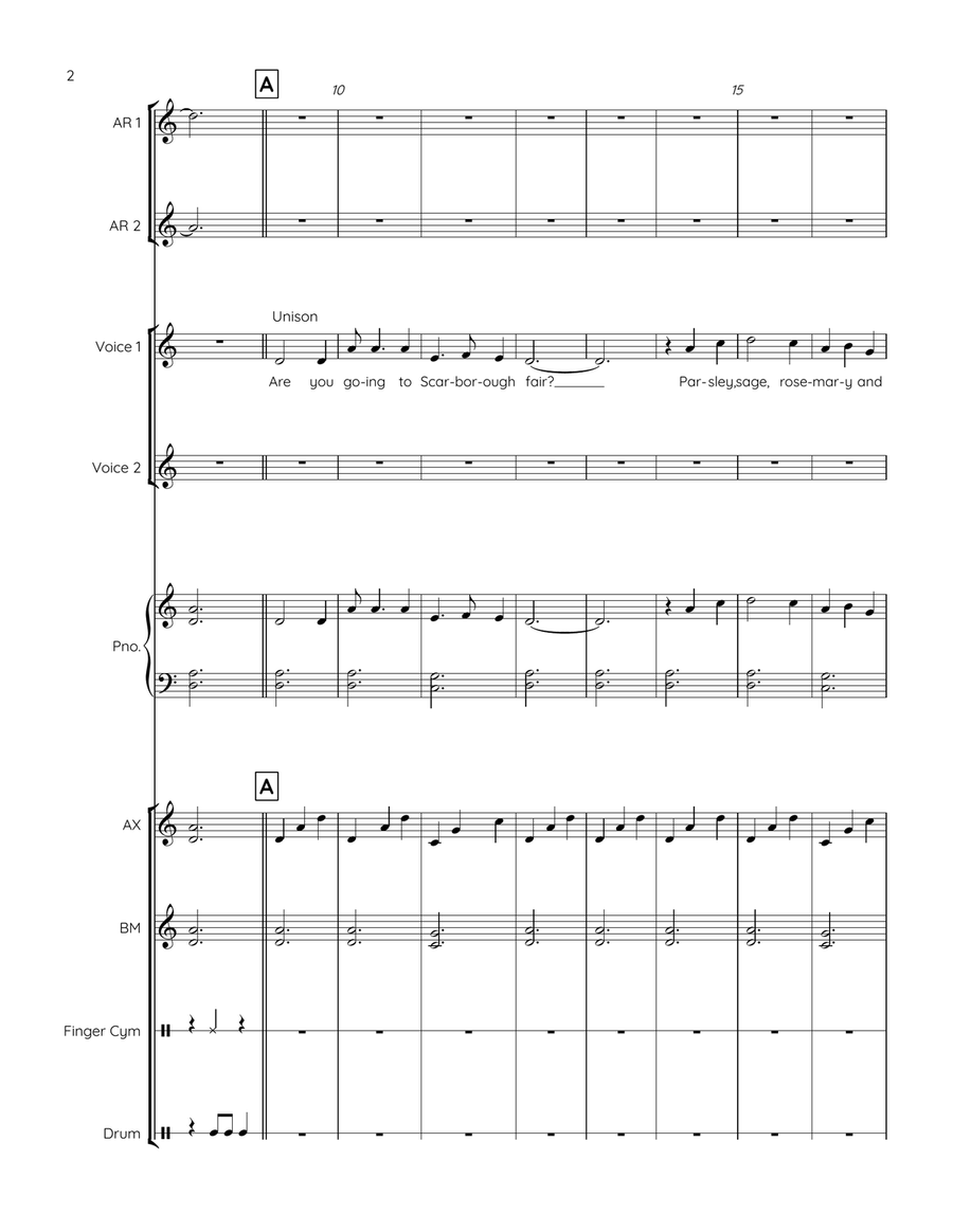 Scarborogh Fair by Traditional SA - Digital Sheet Music page 2