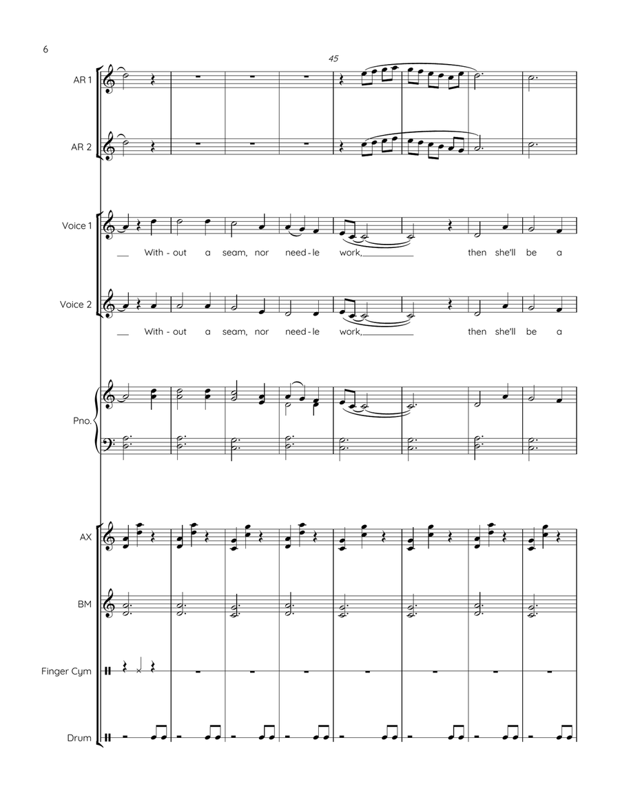 Scarborogh Fair by Traditional SA - Digital Sheet Music page 6